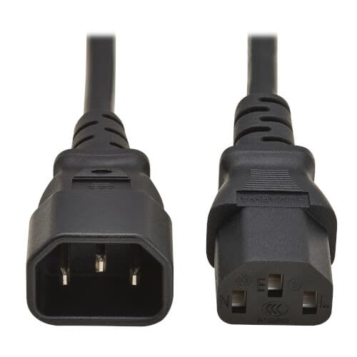 PDU Power Cord, C13 to C14 - 10A, 250V, H05VV-F, 4M, Black