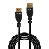 LINDY 0.5m DisplayPort 1.4 Cable Slim DP male to DP male connector