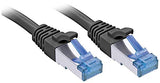 LINDY 0.3m Cat.6A S/FTP TPE Black TPE Patch Cable