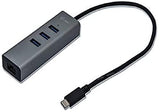 I-TEC USB-C Metal 3-Port HUB with Gigabit Ethernet Adapter 1xUSB-C to RJ-45 3xUSB 3.0 Port LED-Anzeige compatible with TB 3