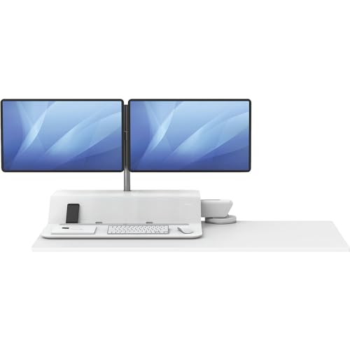 FELLOWES STATION ASSIS-DEBOUT LOTUS RT DOUBLE - BLANC