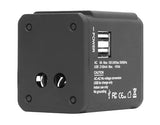 MOBILIS Adaptateur secteur USB (100-240 V- 2x0,5A) compatible 155 pays - Noir