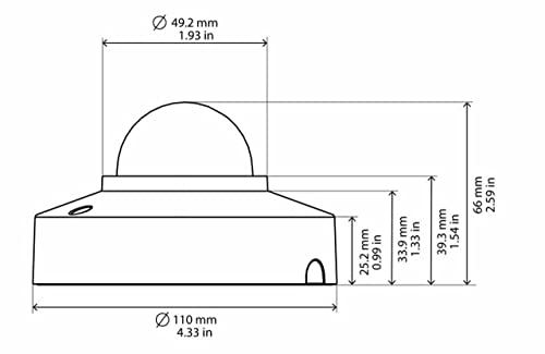 Bosch caméra micro Dôme Ip 3000i fixe 2MP HDR 100° IK08