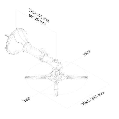 NEOMOUNTS BEAMER-W050BLACK Support mural pour vidÃ©oprojecteur - p 37-47 cm - orientable