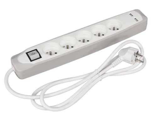 Multiprise 5 prises avec interrupteur - chargeur USB