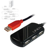 LINDY Rallonge active USB 2.0 Pro avec Hub 4 ports 12m