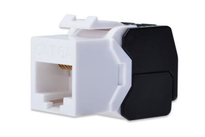 Module Keystone CAT 6A - non blindé - Noir - Blanc - Nickel/Or - Acrylonitrile-Butadiene-Styrene (ABS) - -10 - 50 °C - 35 mm - 25 mm