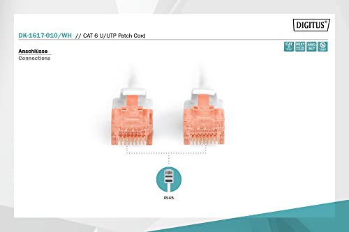 Digitus DK-1617-010/WH câble de réseau Blanc 1 m Cat6 U/UTP (UTP)