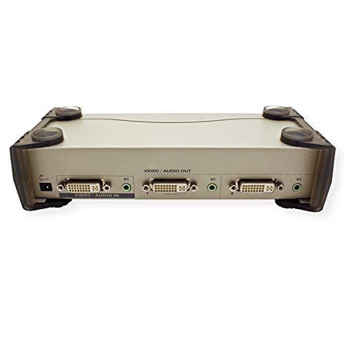 Séparateur DVI/audio 2 ports - DVI - 2x DVI-I - 1920 x 1200 pixels - Noir - Argent - Métal - Full HD