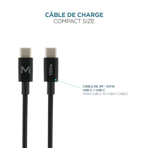 Charger 100W 2USB C 1USBA GaN cable 100W
