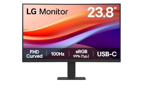 LG 24U421A-B - Écran LCD incurvé  - 24"  -1920 x 1080 Full HD  @ 100 Hz - VA - 250 cd/m² - 1000:1 - HDR10 - 5 ms - HDMI, USB-C 15W