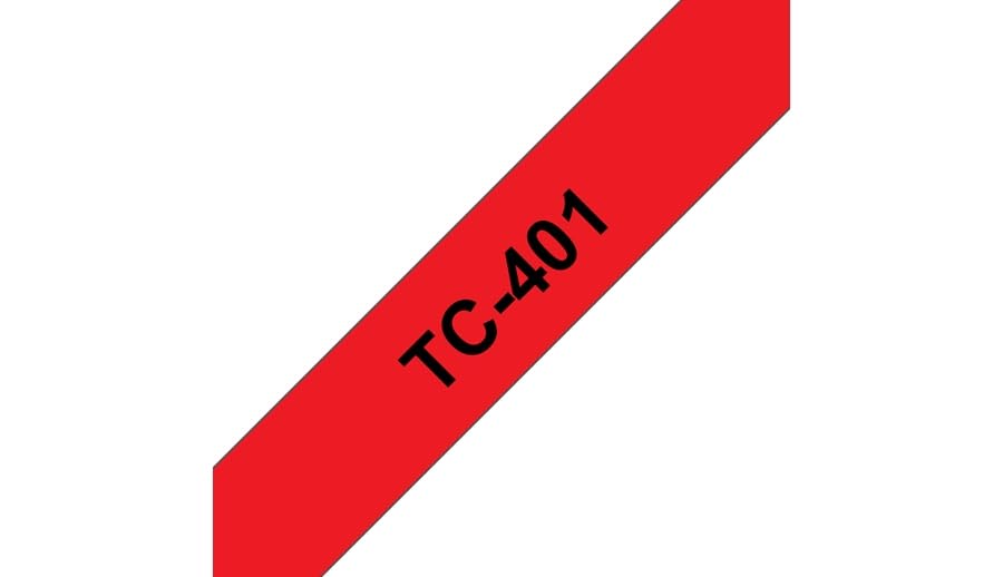 BROTHER P-TOUCH TC-401 noir sur rouge 12mm