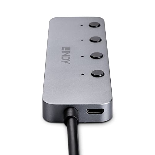 LINDY 4 Port USB 3.2 Type C Hub with On/Off Switches