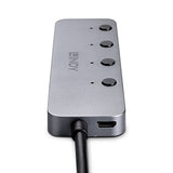 LINDY 4 Port USB 3.2 Type C Hub with On/Off Switches