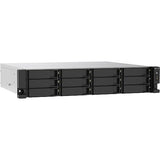 QNAP 12-bay Rackmount NAS AMD Ryzen V1000 series V1500B 4C/8T 2.2GHz 8Go DDR4 RAM 2x2.5GbE LAN optional 10GbE & M.2 NVMe/SATA