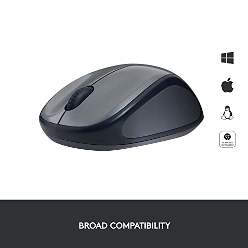 LOGITECH M235 Mouse right-handed optical wireless 2.4 GHz USB wireless receiver grey