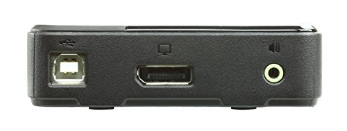 Commutateur KVM DisplayPort/audio USB 2 ports (4K pris en charge et câbles inclus) - 4096 x 2160 pixels - 4K Ultra HD - 2,18 W - Noir