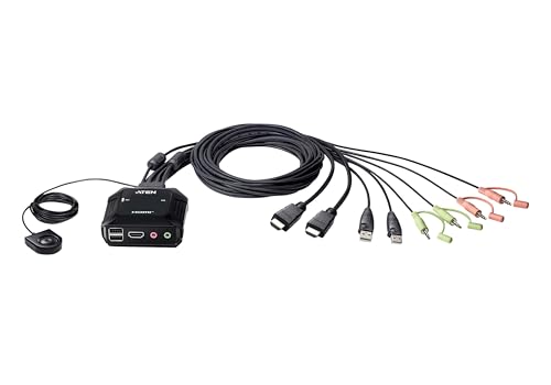 ATEN CS22H Switch KVM HDMI 4K/USB avec télécommande