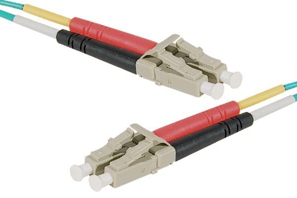 Jarretière duplex HD OM4 LC-UPC/LC-UPC aqua - 0,5 m
