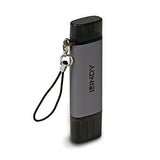 LINDY USB 3.2 Type C & A SD / Micro SD Card Reader