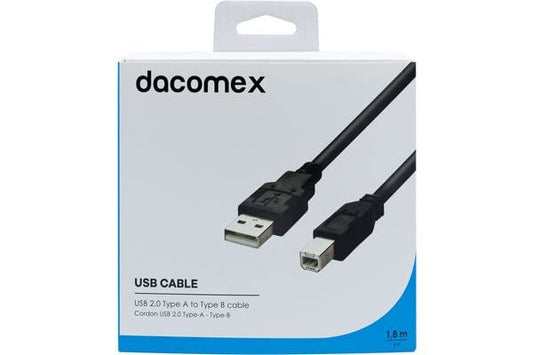 DACOMEX Cordon USB 2.0 Type-A - Type-B - 1,8 m