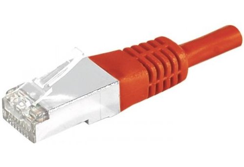 Cordon RJ45 catégorie 6 S/FTP rouge - 0,5 m
