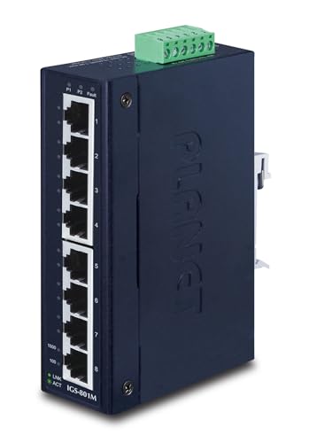 PLANET IGS-801M Switch Industriel Rail DIN Manag.Niv2 8 ports Gigabit -40/+75°C