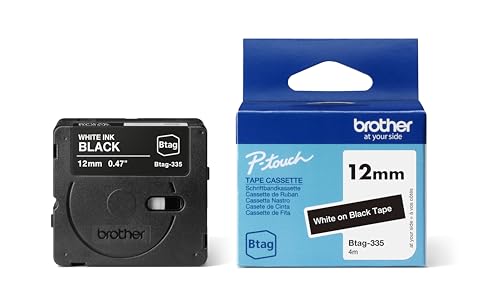 BROTHER BTAG335 Ribbon 12MM White on Black