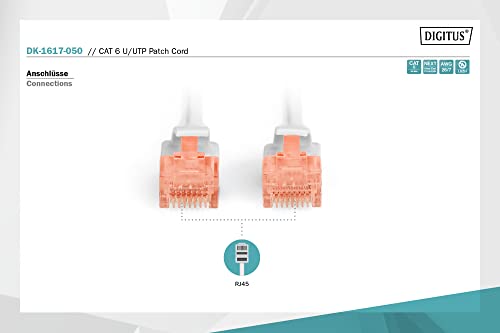 Digitus DK-1617-050 câble de réseau Gris 5 m Cat6 U/UTP (UTP)