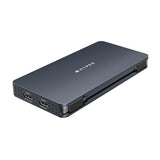 TARGUS HyperDrive Universal Silicon Motion USB-C 10-in1 Dual HDMI Docking Station - Grey - B2B only