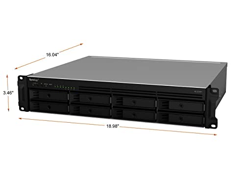 SYNOLOGY RS1221RP+ 8-Bay NAS-Rackmount AMD Ryzen V1500B quad-core 2.2GHz 4Go DDR4 up to 32Go RJ-45 4x1GbE 2xUSB 3.2 1xeSATA