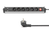 Digitus DA-70624 multiprise 1,5 m 6 sortie(s) CA Intérieure Noir, Argent