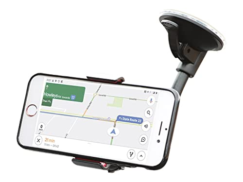 MOBILIS Support à ventouse pour voiture avec clip smartphone - Noir