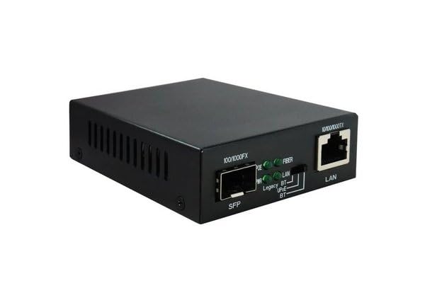 DEXLAN Convertisseur RJ45 10/100/1000 PoE++ 60W - Fibre SFP Gigabit