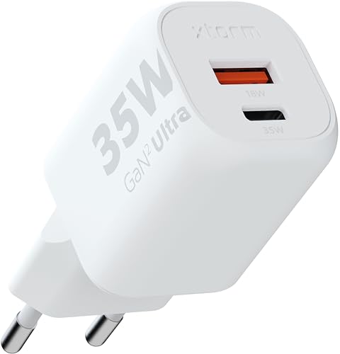 XTORM Chargeur mural écologique XEC035 35 W 2 ports USB-A USB-C PD certifié GRS