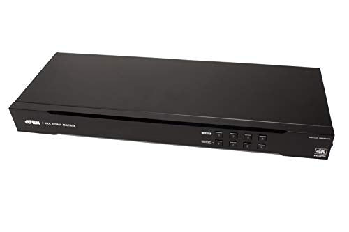Commutateur matriciel HDMI 4K 4x4 - Commutateur de matrice AV - 10,2 Gbit/s - 340 MHz - 4096 x 2160 pixels - Noir - Métal