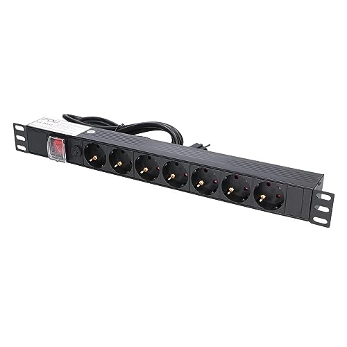 Extralink 19\" 1U 7 SOCKET EU TYPE POWER PDU WITH SWITCH PDU 7-EU Bloc d'alimentation