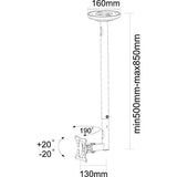 NEOMOUNTS FPMA-C050BLACK Support de plafond pour écran de 10-30p - h 60-85 cm