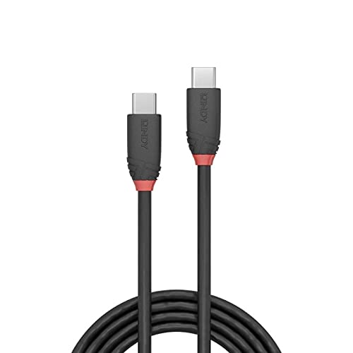 LINDY 0.5m USB 3.1 Type C Cable 3A Black Line