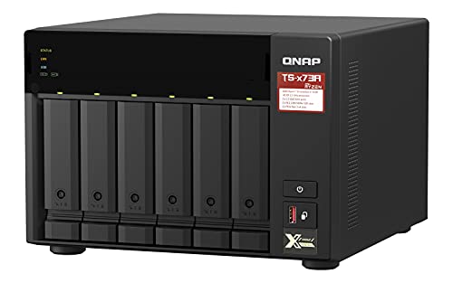 QNAP 6-bay NAS AMD Ryzen Embedded V1500B 2.2GHz 8Go 6xSATA 6Gb/s bays 2xM.2 NVMe PCIe Gen3 SSD slots 2x2.5GbE LAN optional 10GbE