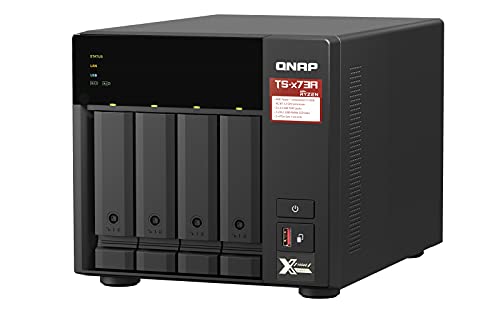 QNAP TS-473A-8G NAS AMD Ryzen Embedded V1500B 8Go SO-DIMM DDR4 4x 2.5/3.5inch SATA 6Gbps 2x M.2 2280 NVMe PCIe Gen3 x1 slots