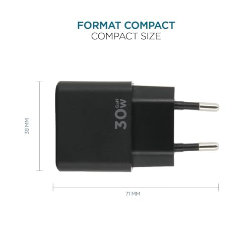Wall Charger 30W 1 USB A+1 USB C GaN