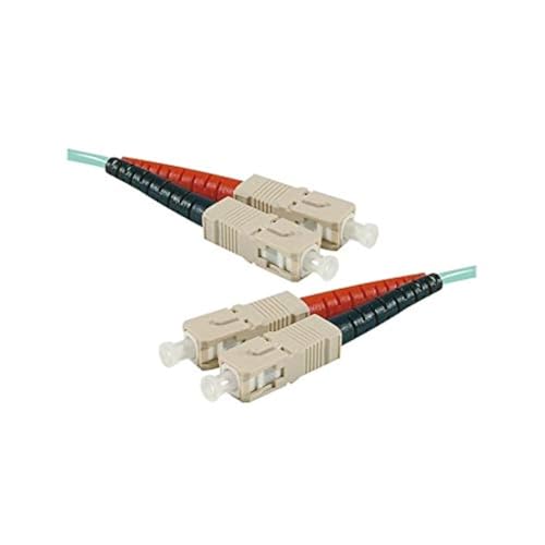 Jarretière optique duplex multimode OM4 50/125 SC-UPC/SC-UPC aqua - 5 m