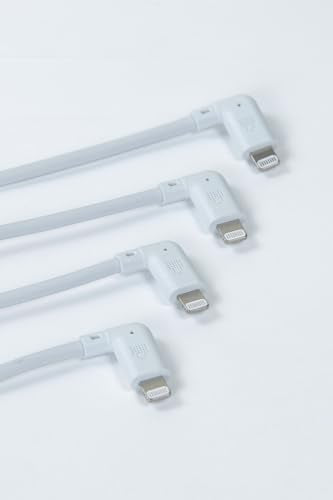 LOCKNCHARGE Lot de 4 cordons USB-C vers Lightning MFi coudés 0,185 m