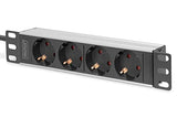 Digitus DN-95418 unité de distribution d'énergie 4 sortie(s) CA 0U/1U Noir