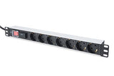Digitus Bloc multiprise avec profilé en aluminium et interrupteur, prise électrique a contact de protection avec 7 sorties, câble d’alimentation de 2