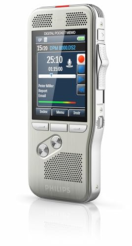 PHILIPS PocketMemo DPM8000 : Enregistreur vocal 3D Mic, logiciel de dictée