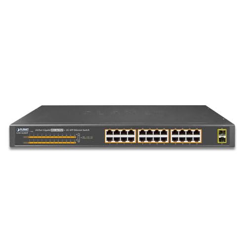 PLANET GSW-2620HP commutateur réseau Non-géré 10G Ethernet (100/1000/10000) Connexion Ethernet, supportant l'alimentation via ce port (PoE) 1U Bleu