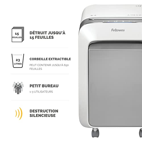 FELLOWES DESTRUCTEUR MICROSHRED LX211 BLANC COUPE MIRCROPARTICULES 230V EU/UK