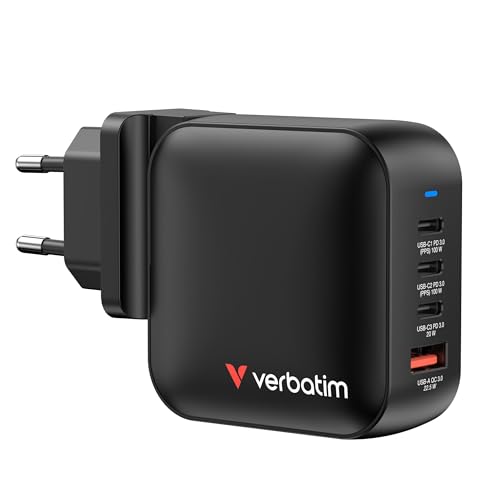 VERBATIM MINI GAN CHARGER 100W 4 PORT US/EU/UK ADP WCF (P)